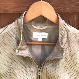 Erin London Full-zip Tan Textured Vest